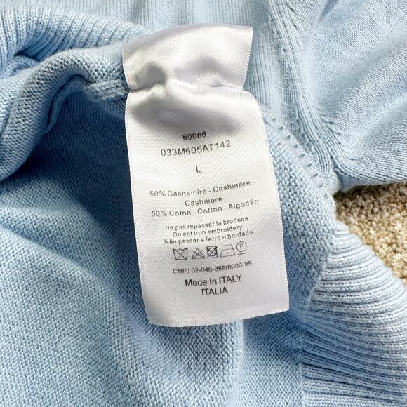 Christian Dior X Air Jordan Collab S/S 2020 Air Dior Cashmere Blend Blue Sweater - Picture 5 of 5